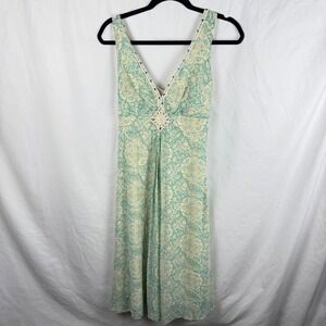 Jonathan Martin Babydoll Sequin Midi Dress 10 Beachy Crochet Y2K Fairy Festival